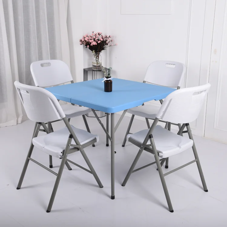 Foldable Card Table Square Easy Carry With Collapsible Legs Outdoor Compact Table For Hiking Camping