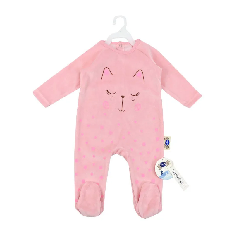 
wholesale Newborn Boys Girls Long sleeves Jumpsuits Soft Warm Velvet Stretches Foot Baby Romper Bodysuits Clothes 