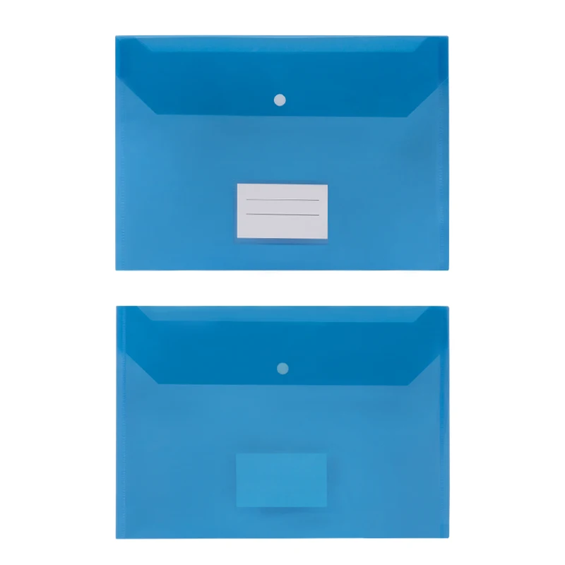 Office Stationery Multipurpose Home School Office A4 PP Plastic File Document Waterproof With Label Pocket Snap Closure  Folder