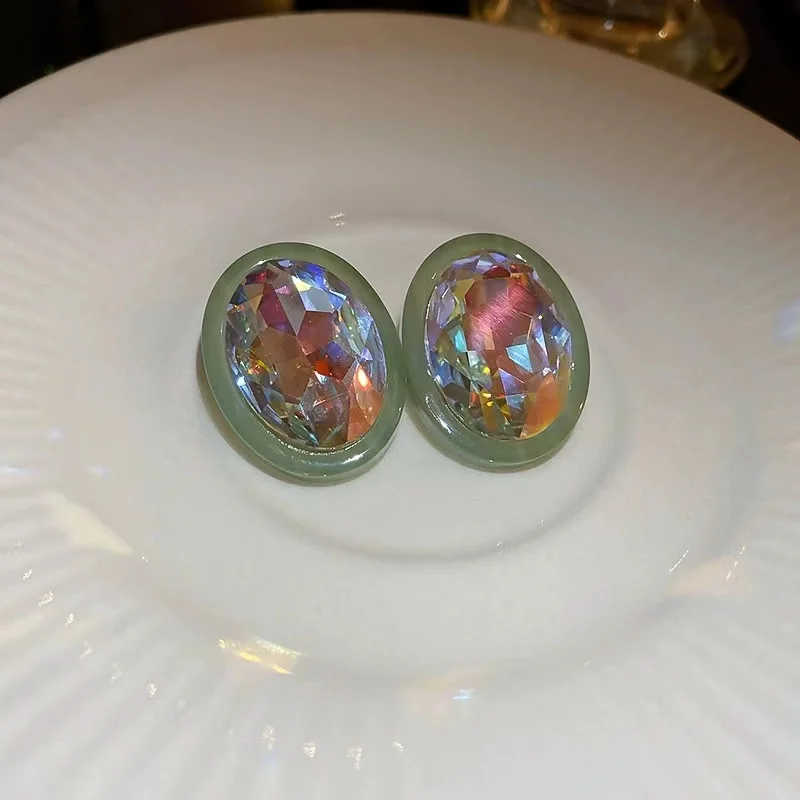 designer jewelry women trendy Cultivated diamonds big diamond stud crystal heart earring