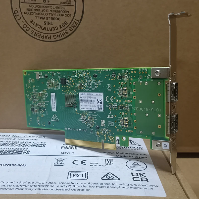 Mellanox NVIDIA MCX512A MCX512A-ACAT ConnectX-5 25gbe адаптер с двумя портами для беспроводная сетевая карта SFP28 PCIe Gen