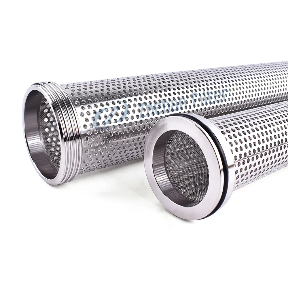 304 316 316L stainless steel metal mesh cartridge industrial water treatment  filter cylinder  perforated cardboard filters