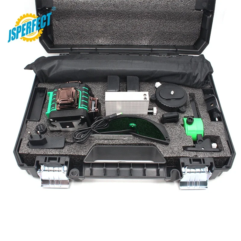 JSPERFECT hard carry case optical osram LD 360 self-leveling laser level with kits and tripod