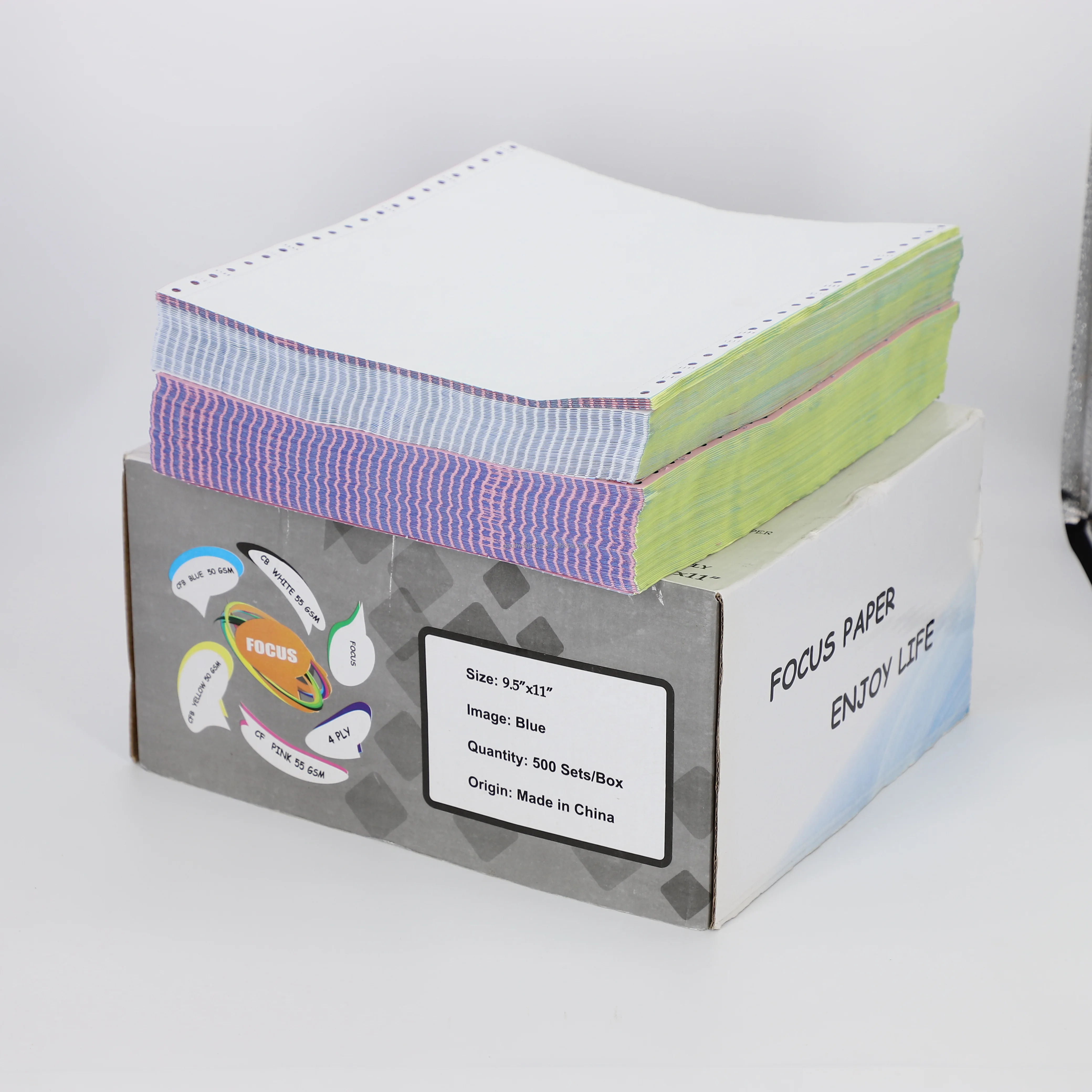 High Smoothness and Whiteness Carbonless Paper (CB/CFB/CF) with Blue/Black Image Roll