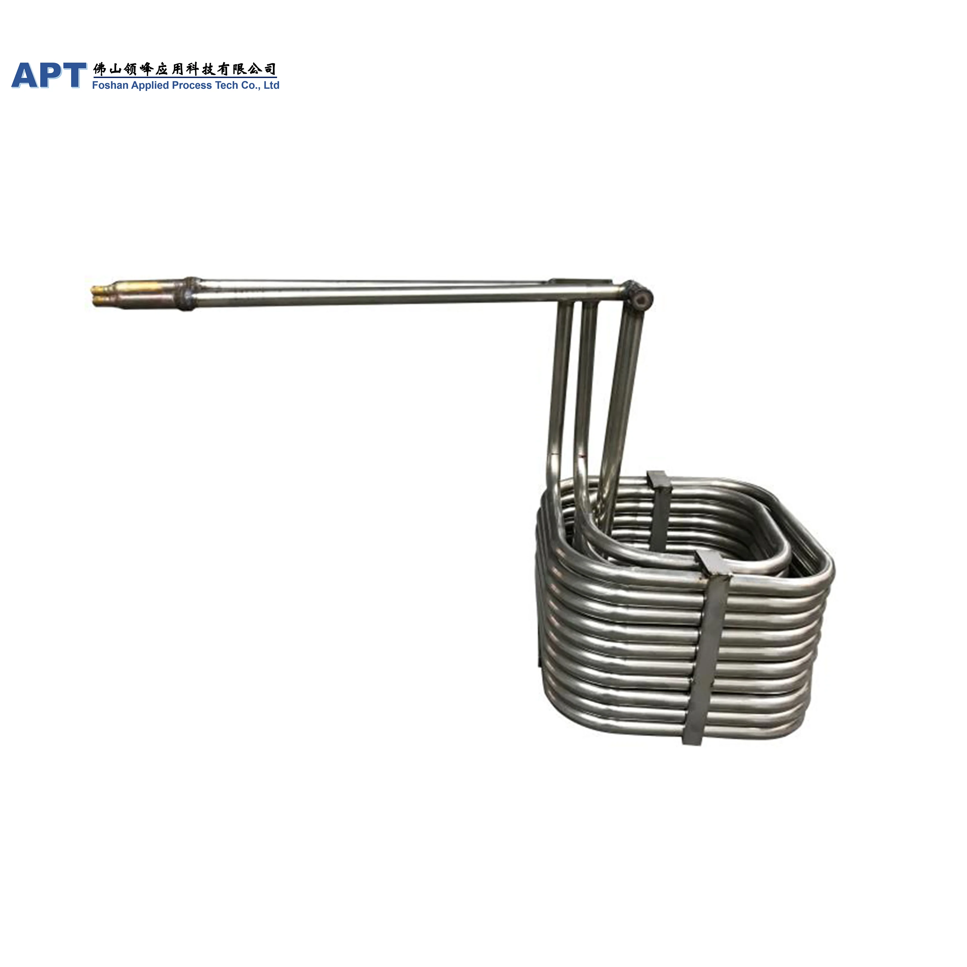 APT 15HP  immersion type stainless steel 304 tube coil chiller for water tank cooling