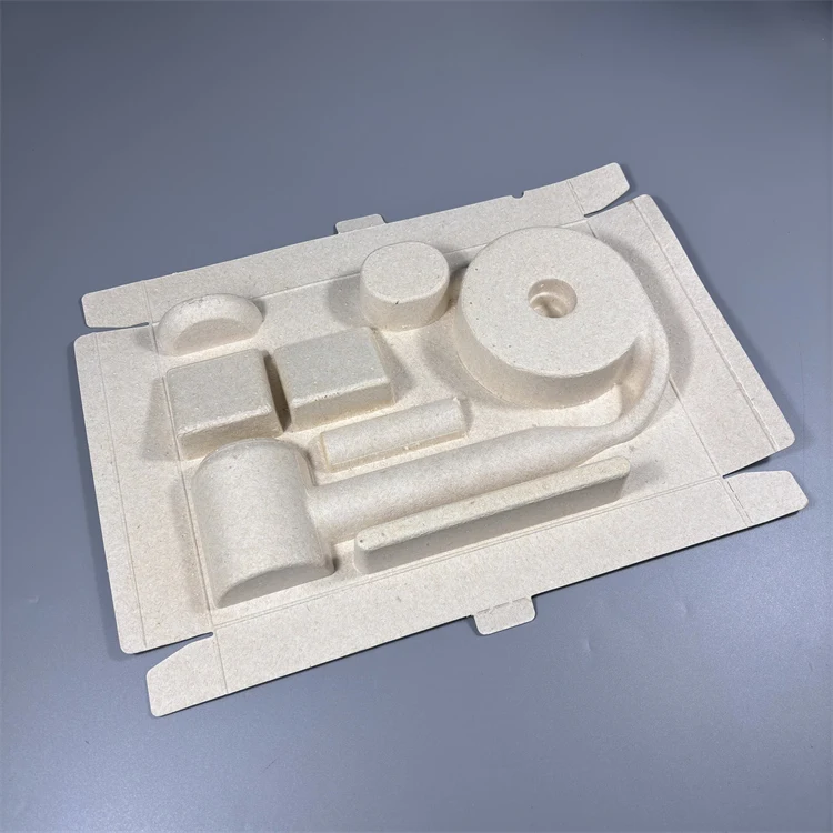 2024 Sustainable Custom Brand Bio-Degradable Sugarcane Packaging Molded Pulp Molding Tray For Electrical Product