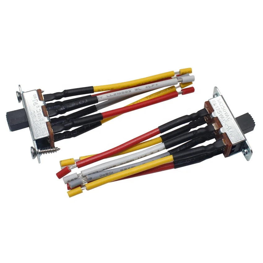 ON-OFF-ON Three Gear Toggle Switch 6 Pin Slide Switch With  Wire Rod Processing