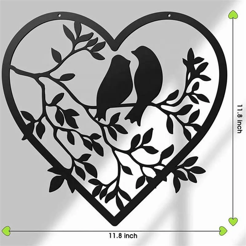 Factory Direct Iron Art Silhouette Decorative Arts Wall Iron Metal Arts Love Birds
