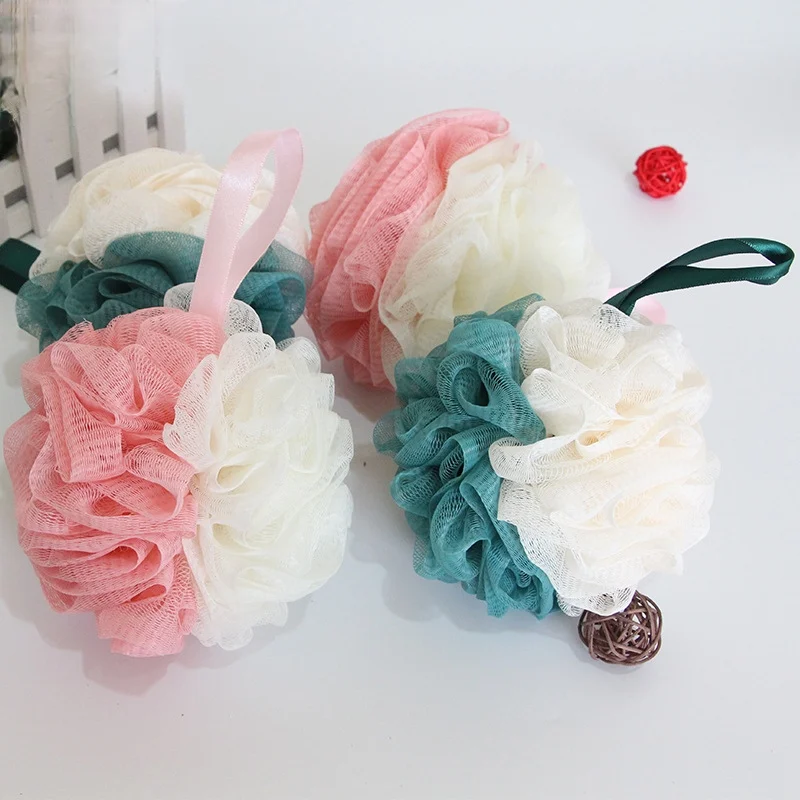 Shower Loofah Sponge Exfoliating Loofa Sponges Soft Luffa Shower Scrubber for Body Bathing Puff Ball Flower Brush Bath Sponge