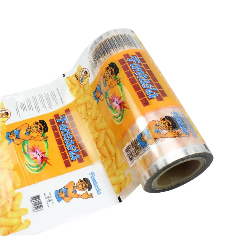 heat seal transparent color plastic film for original chips sachet packaging