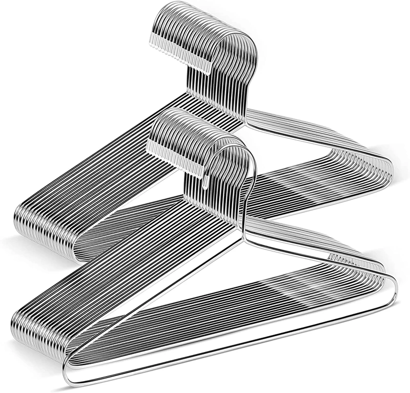 Inspring Wholesale Wire Coat Hanger Heavy Duty Space Saving Clothes Hangers Chrome Metal Hangers for Closet