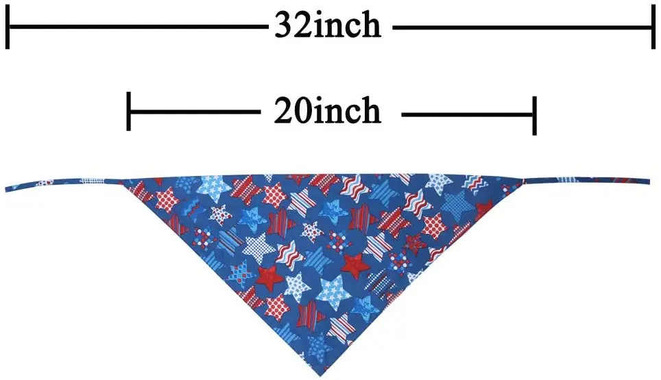 American Flag Pet Bandana Doule Layer Durable Polyester Custom Printed Dog Bandana Sublimation Print with Logo Triangle Dog Band