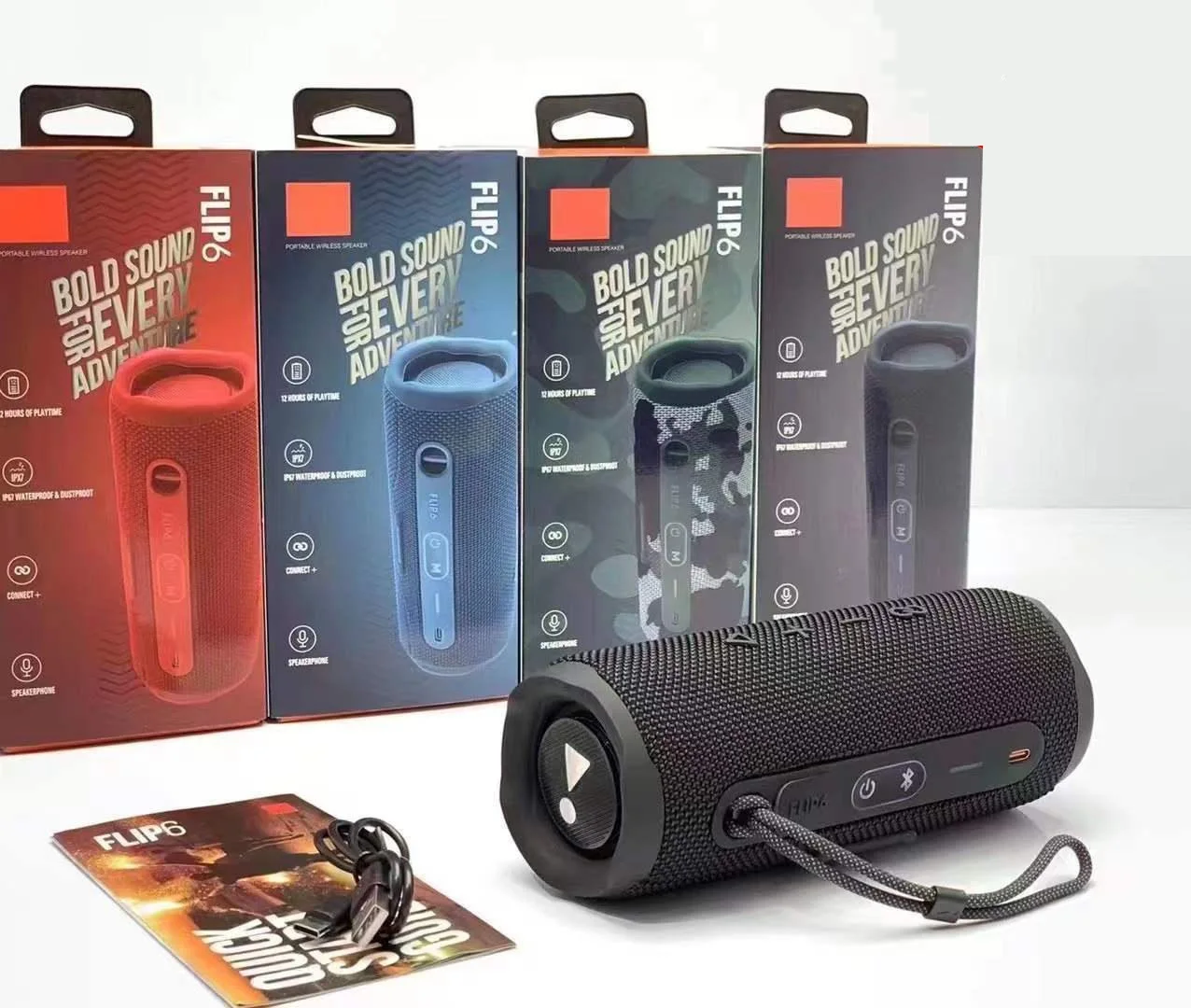 New Arrived 2023 Jbl Flip 6 Portable Mini Wireless Flip6 Bt Bass Outdoor Bluotooth Speaker