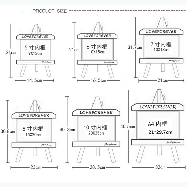 
Pine wood photo frame easel photo frame multi-size custom picture frame wedding birthday gift 