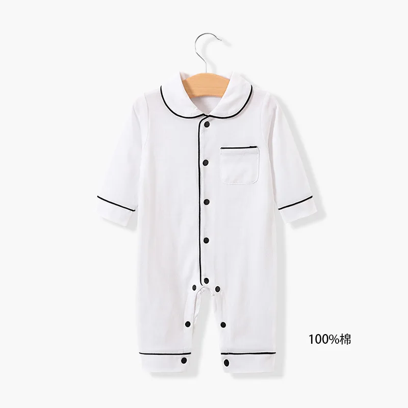 Wholesale Long Sleeve Sleepwear 100%Cotton Romper Newborn Baby Girl Boy Pajamas