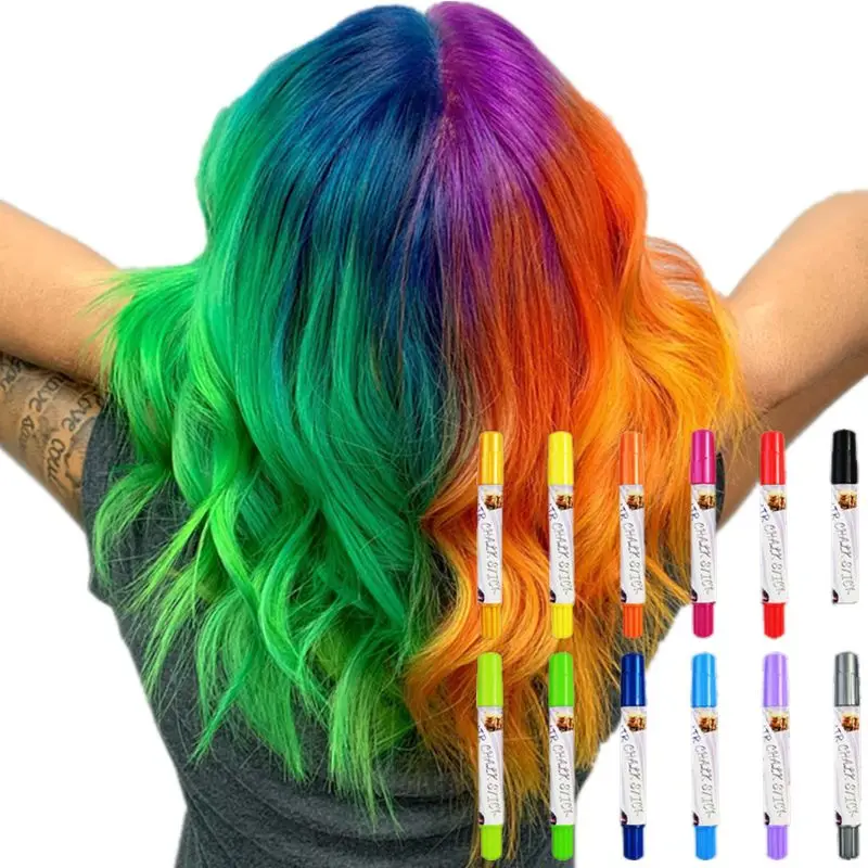 KHY Washable Non Toxic Permanent Colorful Life For Kid Salon Rainbow Kit Set Pen Arrivals Temporary Hair Chalk