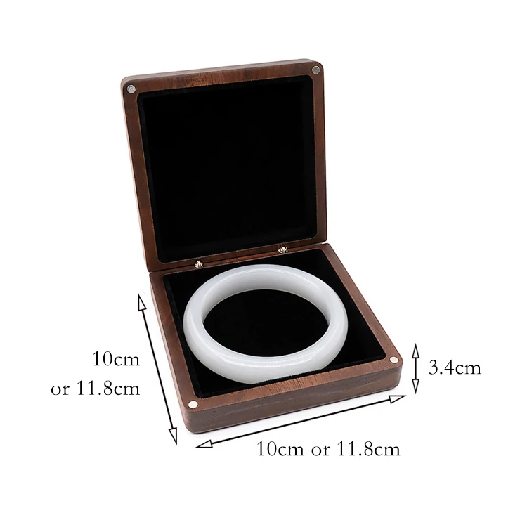 Custom Logo Luxury Gift Packaging Jewelry Display Medium Large Walnut Wooden Bracelet Box