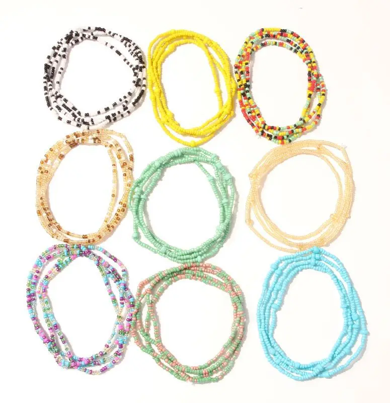 hot selling Beach bikini sexy glass seed belly chain waist beads