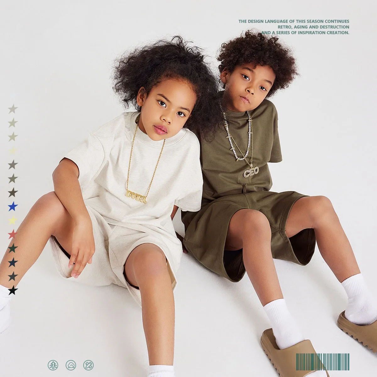 Пустая 100% хлопковая детская футболка оверсайз унисекс уличная одежда наборы одежды для детей оптовая продажа однотонная детская одежда 2023