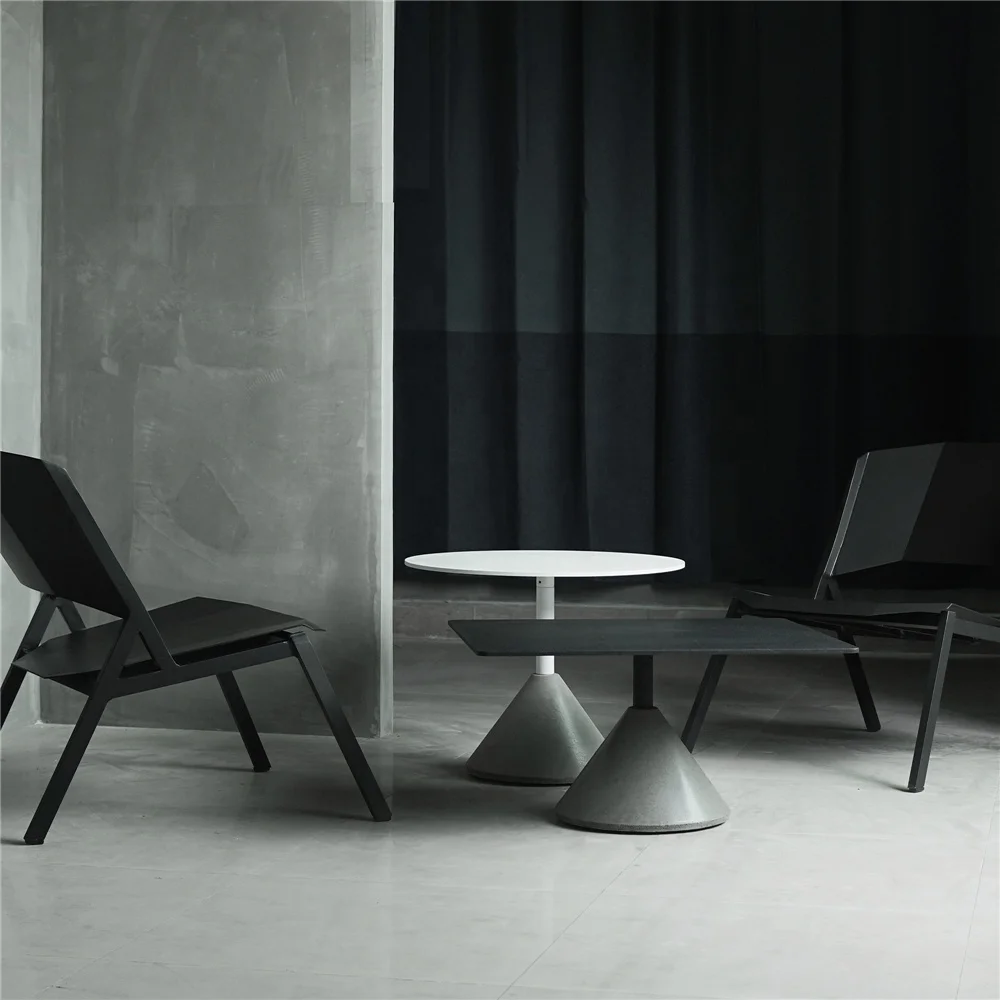 BENTU DING  concrete modern round square side table for home decor coffee shop library canteen restaurant art gallery