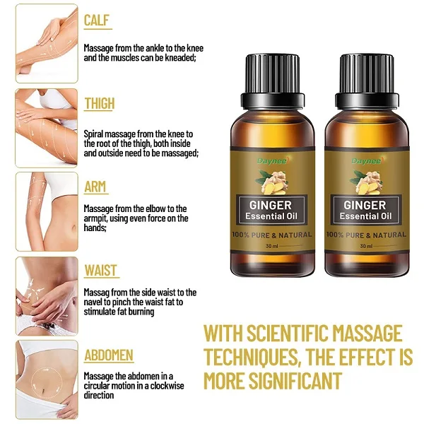 100% Pure Ginger Essential Oil For Spa Massage High Quality Private label 30ml Ginger Oil