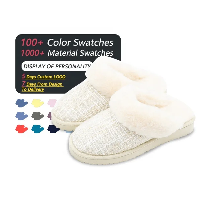 Warmlab custom logo comfy christmas female house room ladies slipers women 2021 cozy winter cute bedroom slippers for women