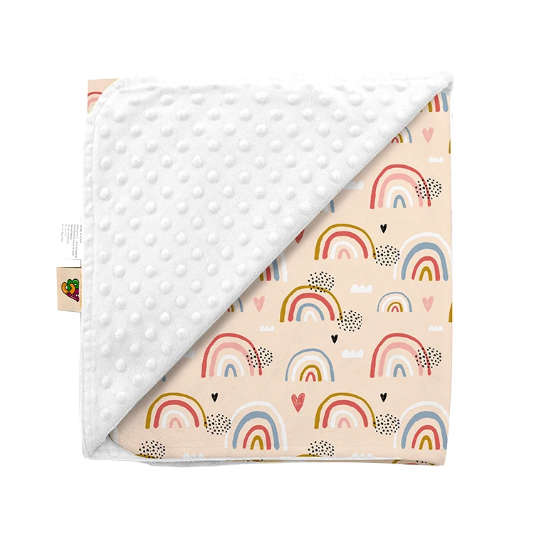 
30 x 40 Inch Wholesale Double Layer Breathable Unisex Minky Warmer Swaddle Personalized Baby Plush Blanket For Winter 