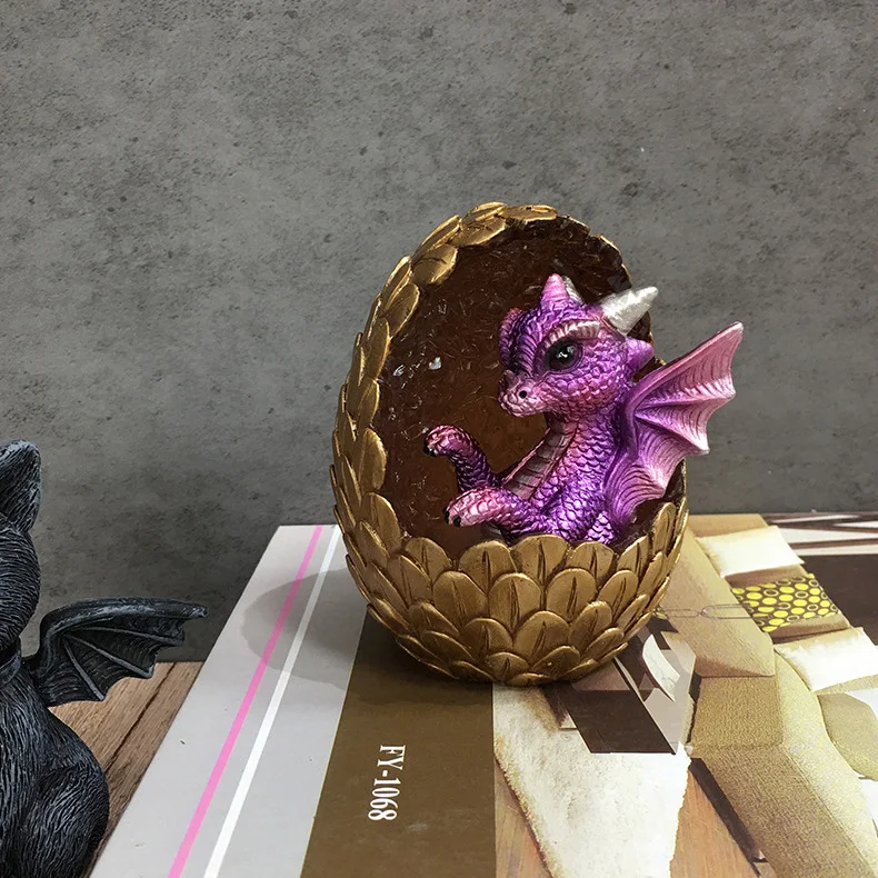 Creative Home Dragon Egg Decoration Crystal Decoration Resin Crafts Can Glow Dragon Egg Office Desktop Decoration