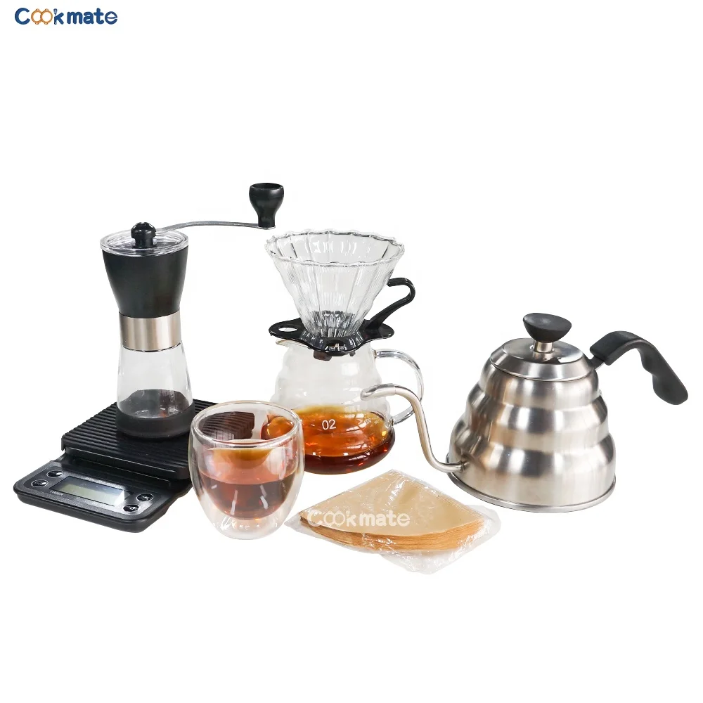 V60 новый дизайн кемпинг кофейный дорожный мешок капельный набор наполнитель 1 л чайник Портативный с фильтром Чайник стеклянная