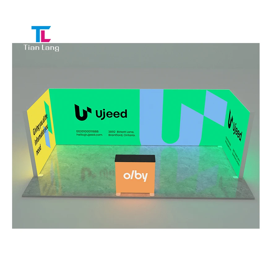 Modular Fabric Frame Led Light Box Displays For Trade Show Exhibition 3*3M