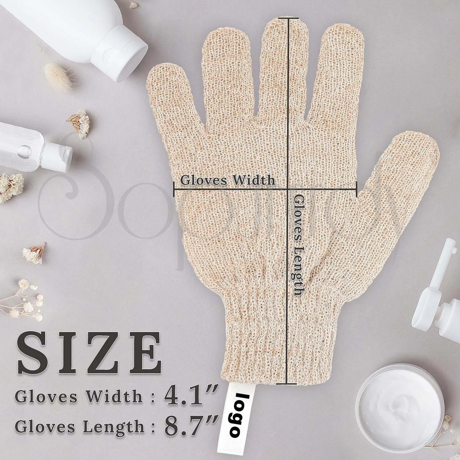 Custom Logo Bath Shower Gloves Exfoliating Dead Skin Gloves Soft Nylon With Hanging Loops Glove For Man Women Washing Body