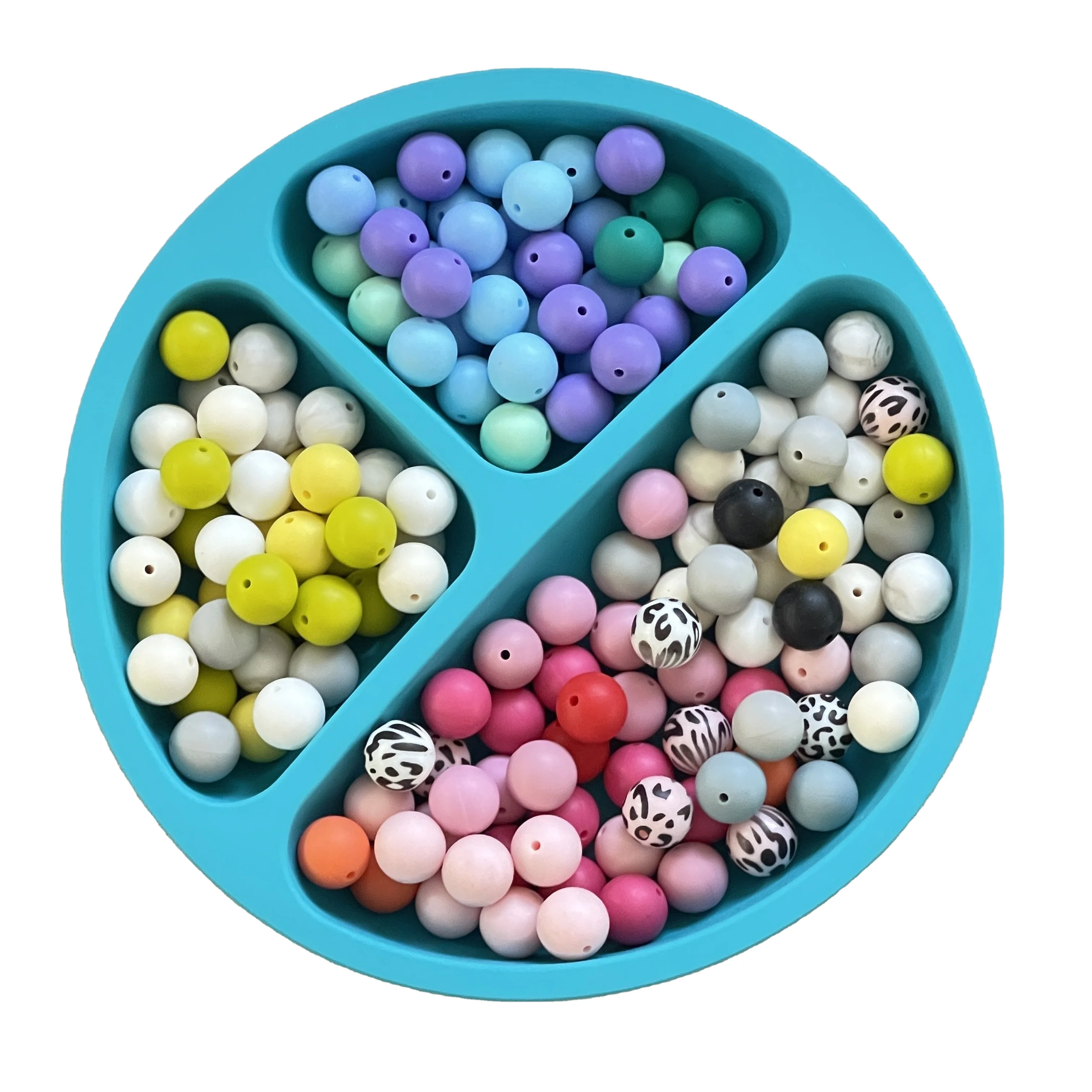 Amazon Best Seller wholesale BPA Free food grade silicone beads for chew teether 15mm Round  Bulk
