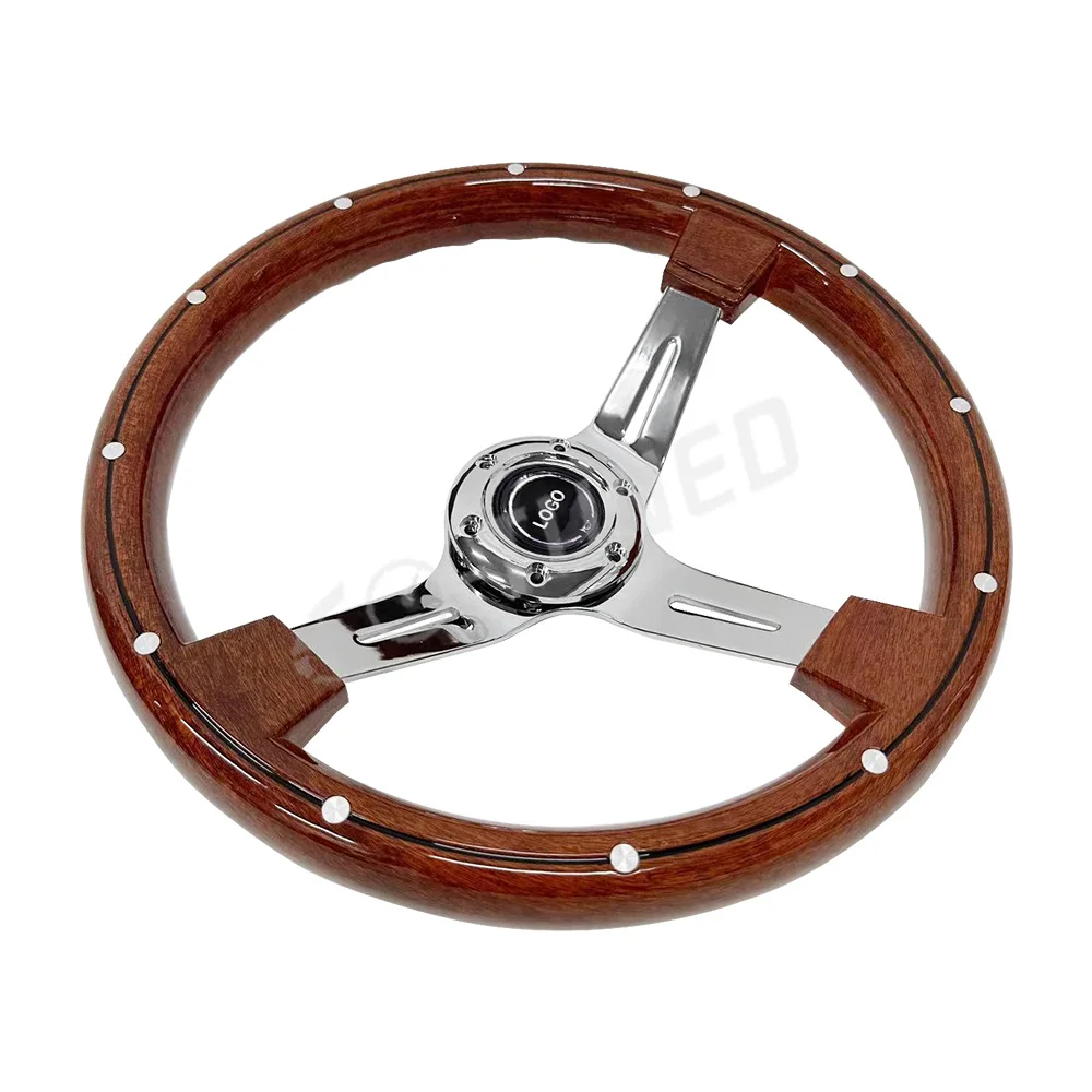 JDM Solid Wooden Steering Wheel 350mm Car Styling Refitting Car Decoration Classic Sports ABS For Honda Toyota Nissan Hyundai