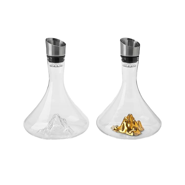 Luxury Design Hand Blown Crystal Glass Red Wine Decanter with Aerator Filter