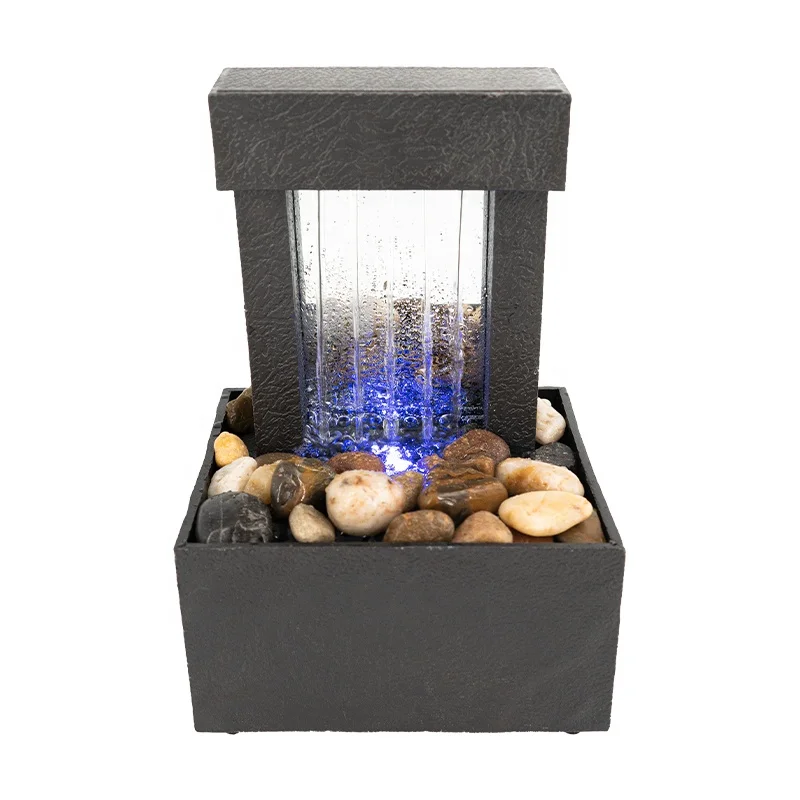 Popular Rockery Gift Home Decor Small Indoor Tabletop Waterfall Fountain Feng Shui Mini Zen Desktop Flowing Water Features Decor