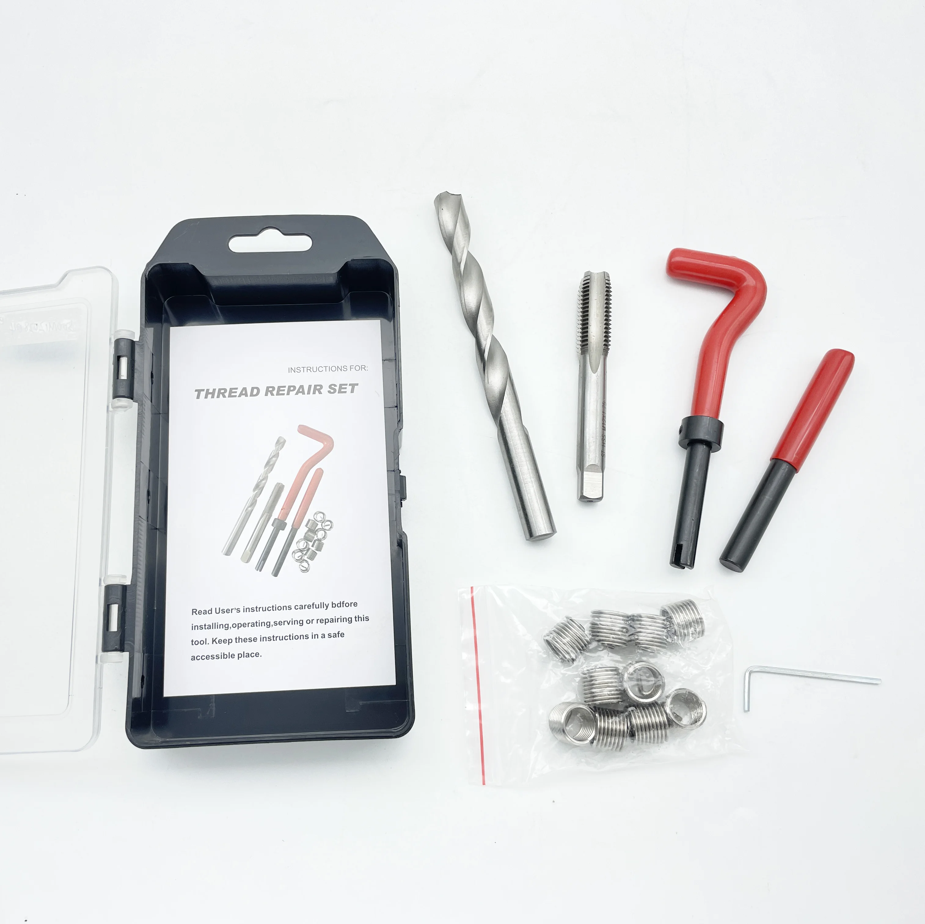 M12x1.75 Standard Inserts Wire Kit Metric Thread Rolling Set Thread Repair Set Tool Kit Auto Repairing Hand Tools