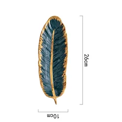 Nordic Ins style Ceramic feather banana leaf plate home decor storage plate jewelry Tray porcelain dessert plate