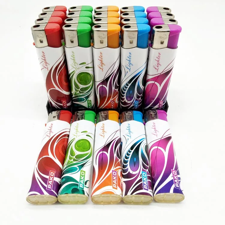 DONGYI OEM Long Slim Electronic Gas Refillable Cigarette Lighter with Solid color