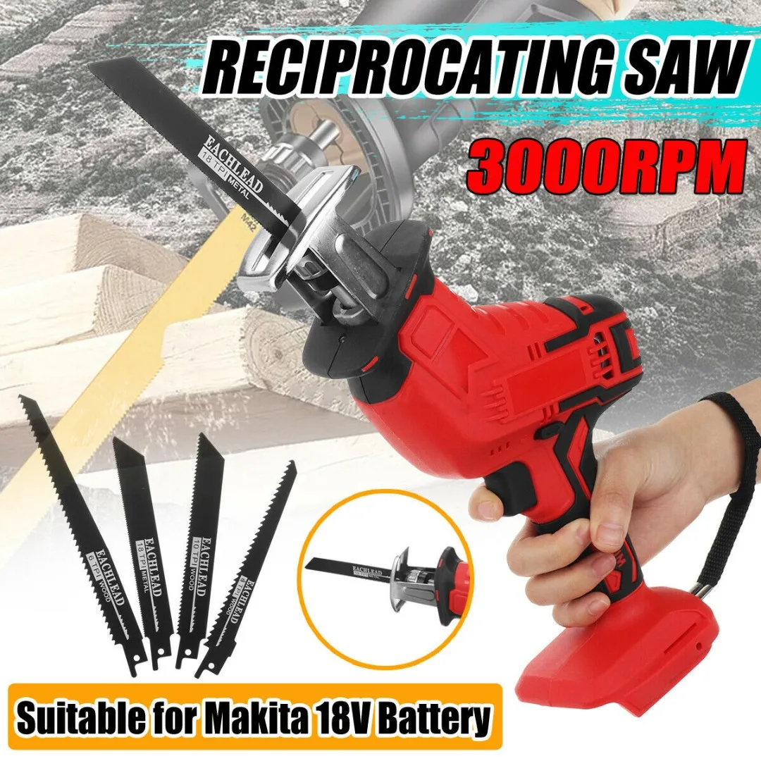 High Power Rechargeable Lithium Cordless Saber Saw Electric Reciprocating Saw Wood Metal PVC Cutting Blades Mini Electric Saw