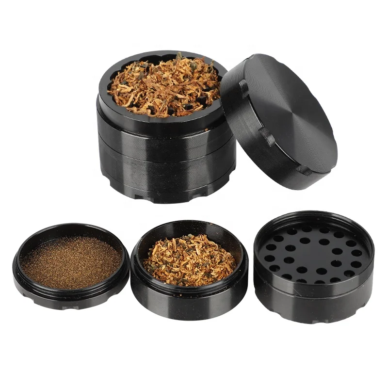 UKETA premium high quality 70mm 4 layer anodized aluminum alloy metal grinders CNC aluminium tobacco grinder