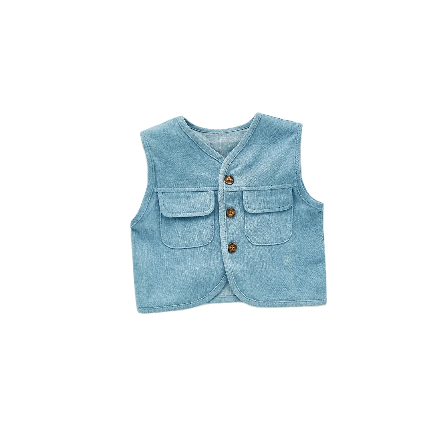 2021 одежда для малышей, оптовая продажа, Осенний джинсовый жилет для малышей, куртка, детский жилет, детский Свободный жилет для малышей