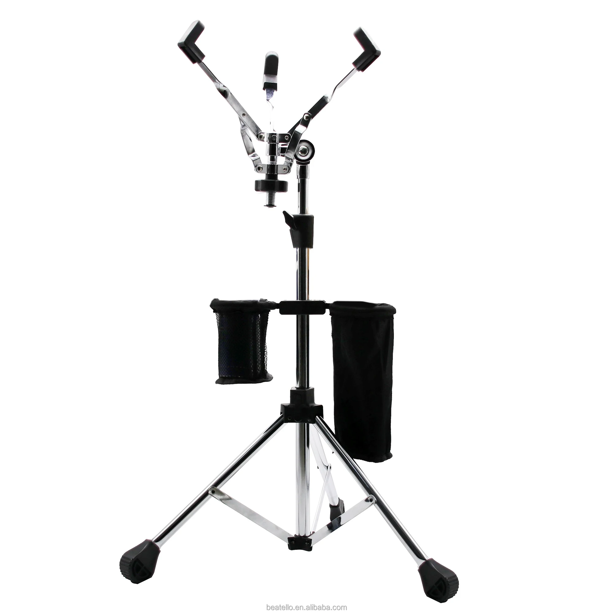 JBK Snare Drum Stand Adjustable Height Professional Drum Kits With Stick Bag Holder & Cup Holder Storage Folding Rack