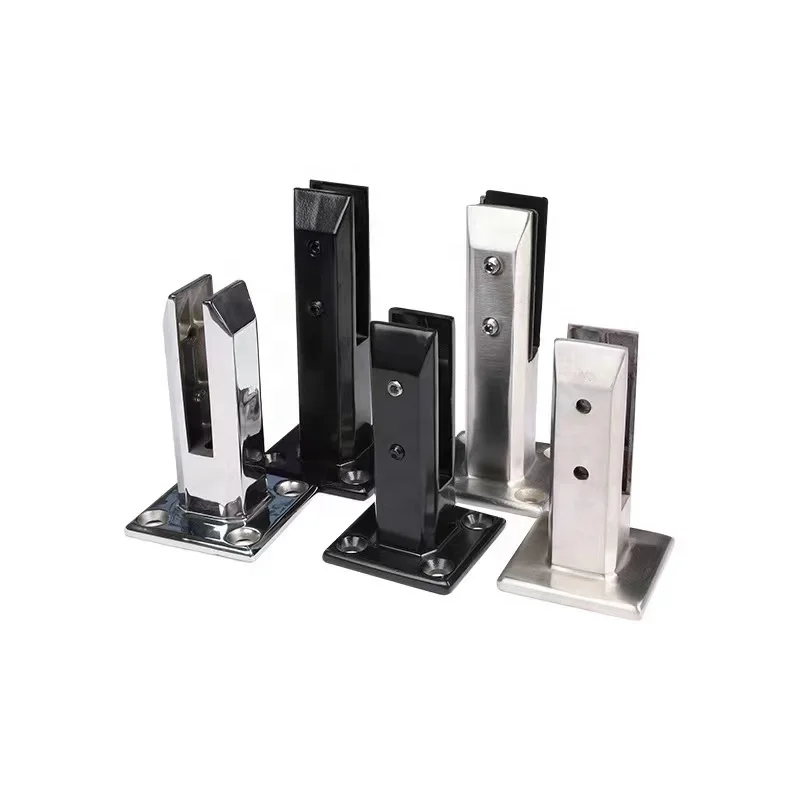New Design Frameless Stainless Steel Square Bottom Plate Installation For Fixing Glass