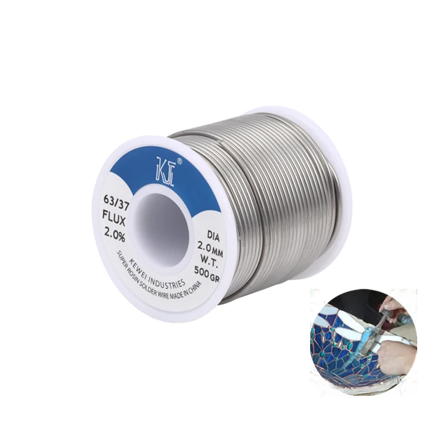 2024 New Formula 60/40 Solder Wire for Stained Glass 2.0mm Solid Cored Solder Wire