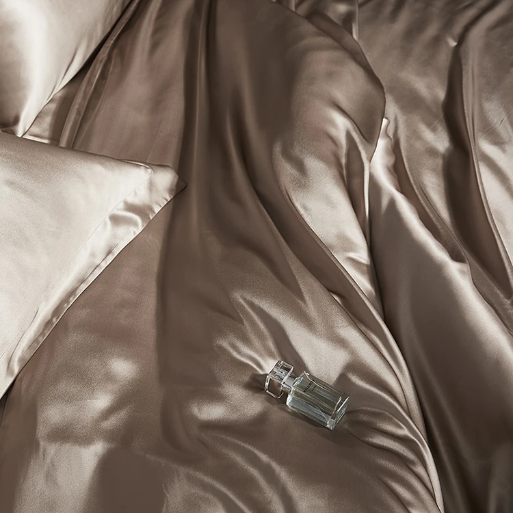 100%  pure mulberry silk luxury bed sheets bedding set