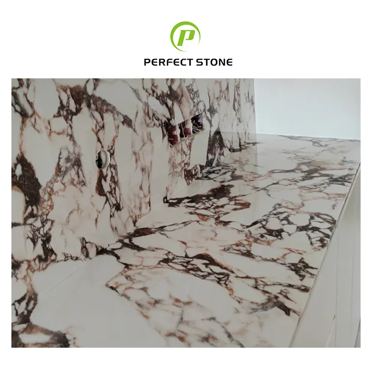 BGR Purple Sintered Stone Small Slab for Staircases Tiles Bathroom Vanity Top Living Room Interior Decor