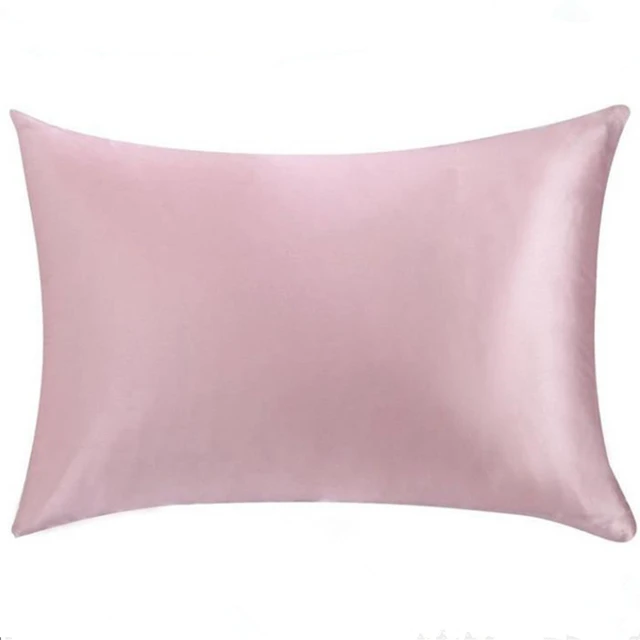 Wholesale Soft Feeling Peaceful Material Good Quality 19m/m Silk Satin Pillowcase Queen Size with Hidden Zipper Style