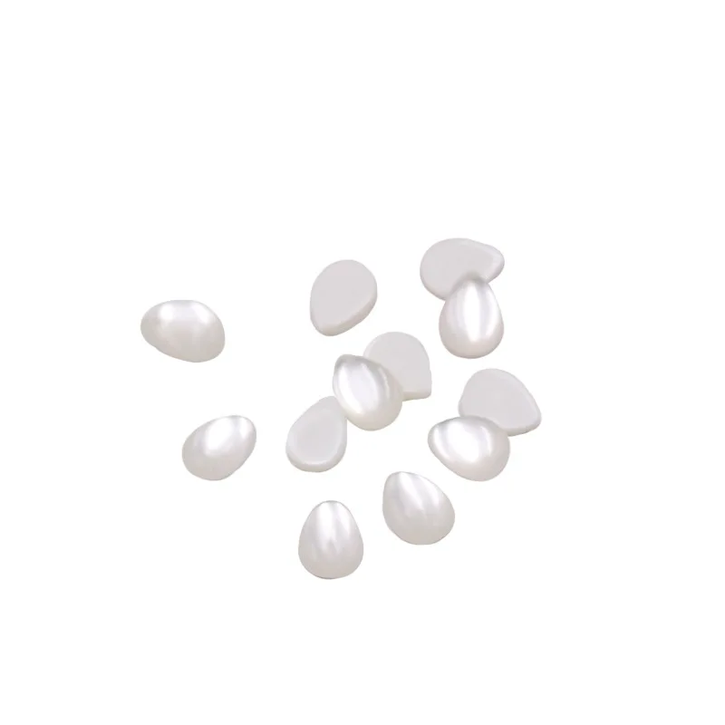 Diy Jewelry Findings Imitation Plastic Pearl ABS Beige Nail Sticker Handmade Fashion Faux Beads Half Cut Teardrop Loose Pearls