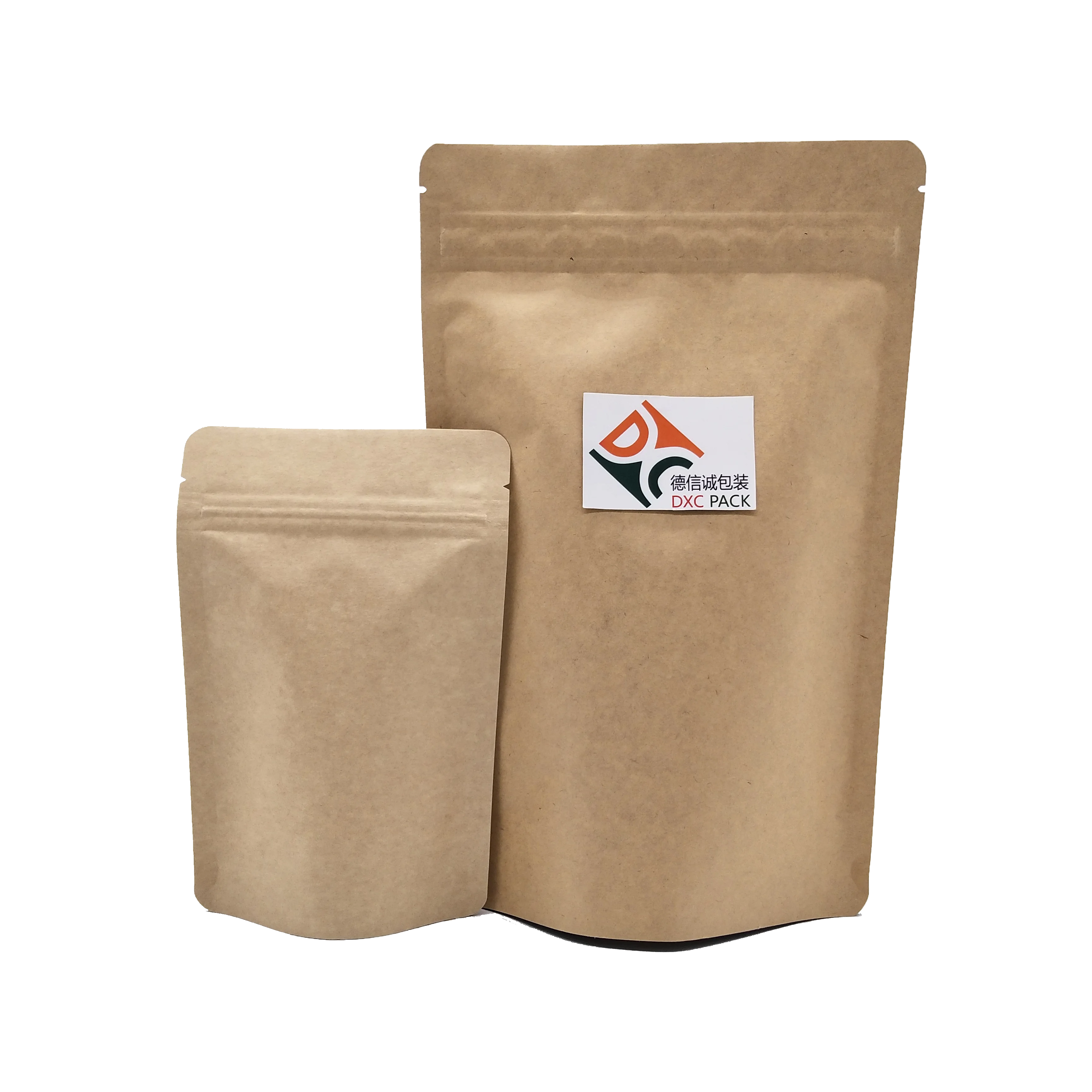 
DXC. Aluminum Foil Kraft Paper Packing Doypack Stand Up Pouch Zipper Food Storage Self Seal Package 