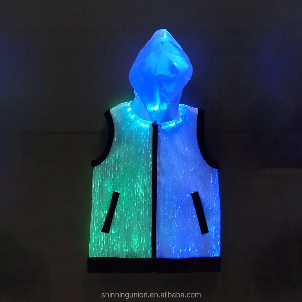 Children Wear LED Jacket Hoodie - Rechargeable LED Lights Up Party Favors Kids Dance Clothes - LED Lights Portable Child Costume